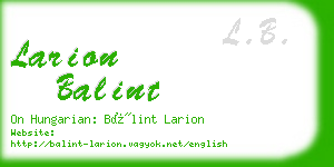 larion balint business card
